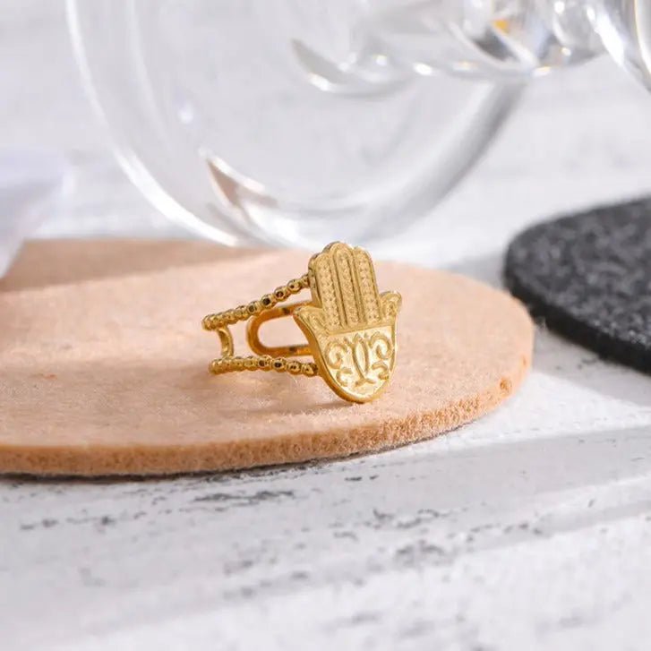 Hamza Hand Ring in Stainless Steel for Protection & Blessings Yiwu Jinyou VIMI