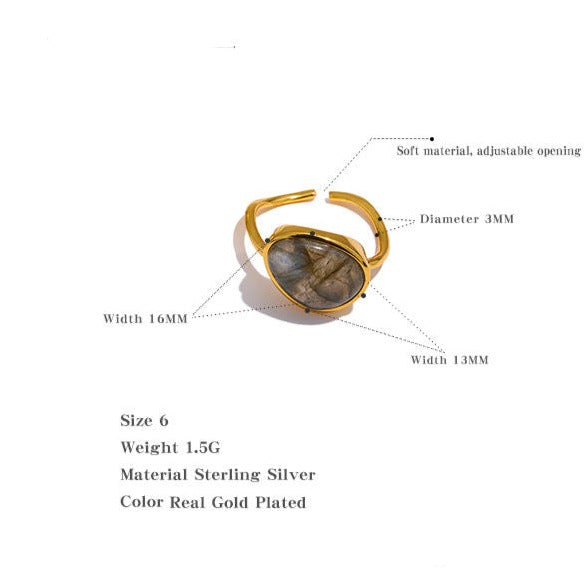 Labradorite Silver Ring for Transformation