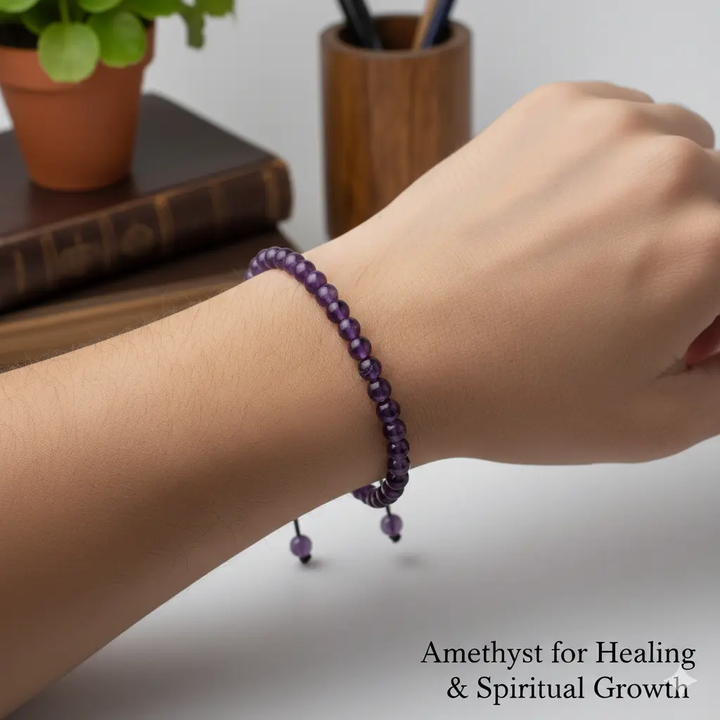 Amethyst Thread Bracelet for Healing & Spiritual Growth  by Raw Spiritual