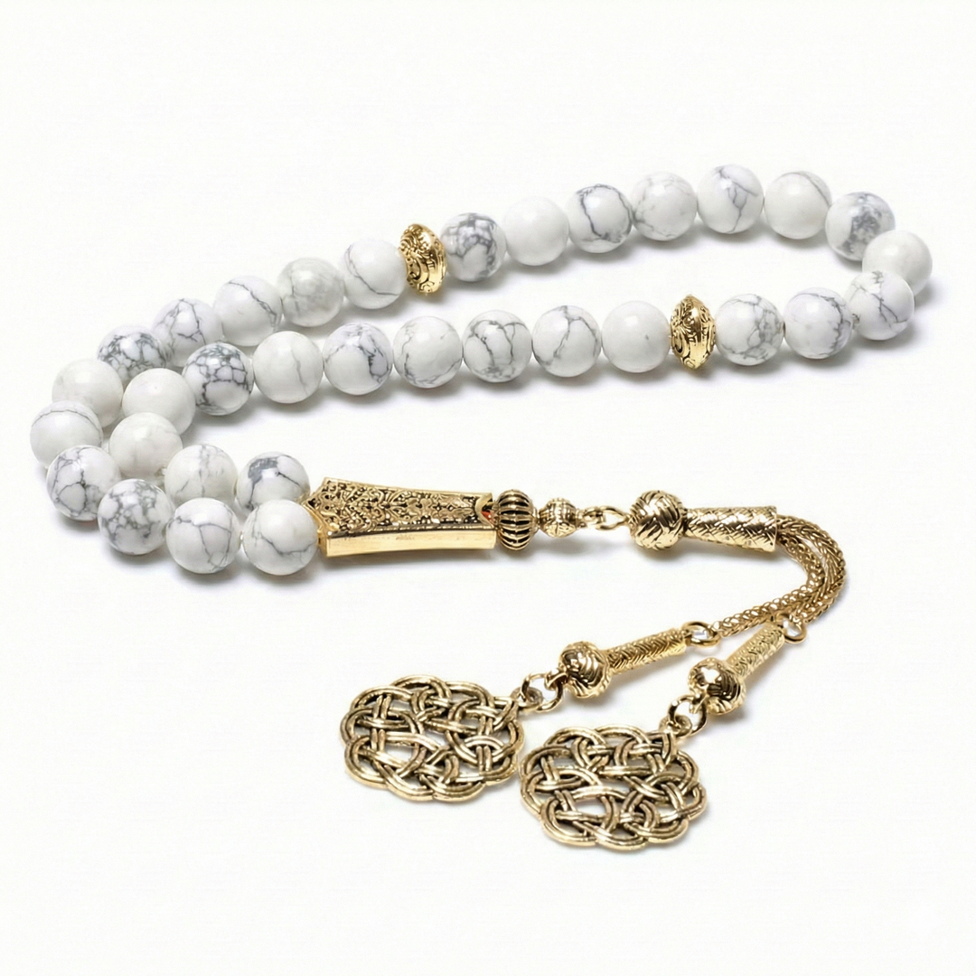 Howlite Misbaha - Raw Spiritual UAE