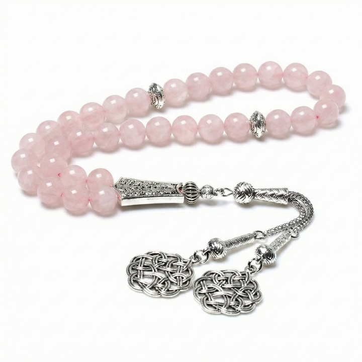 Rose Quartz Misbaha - Raw Spiritual UAE