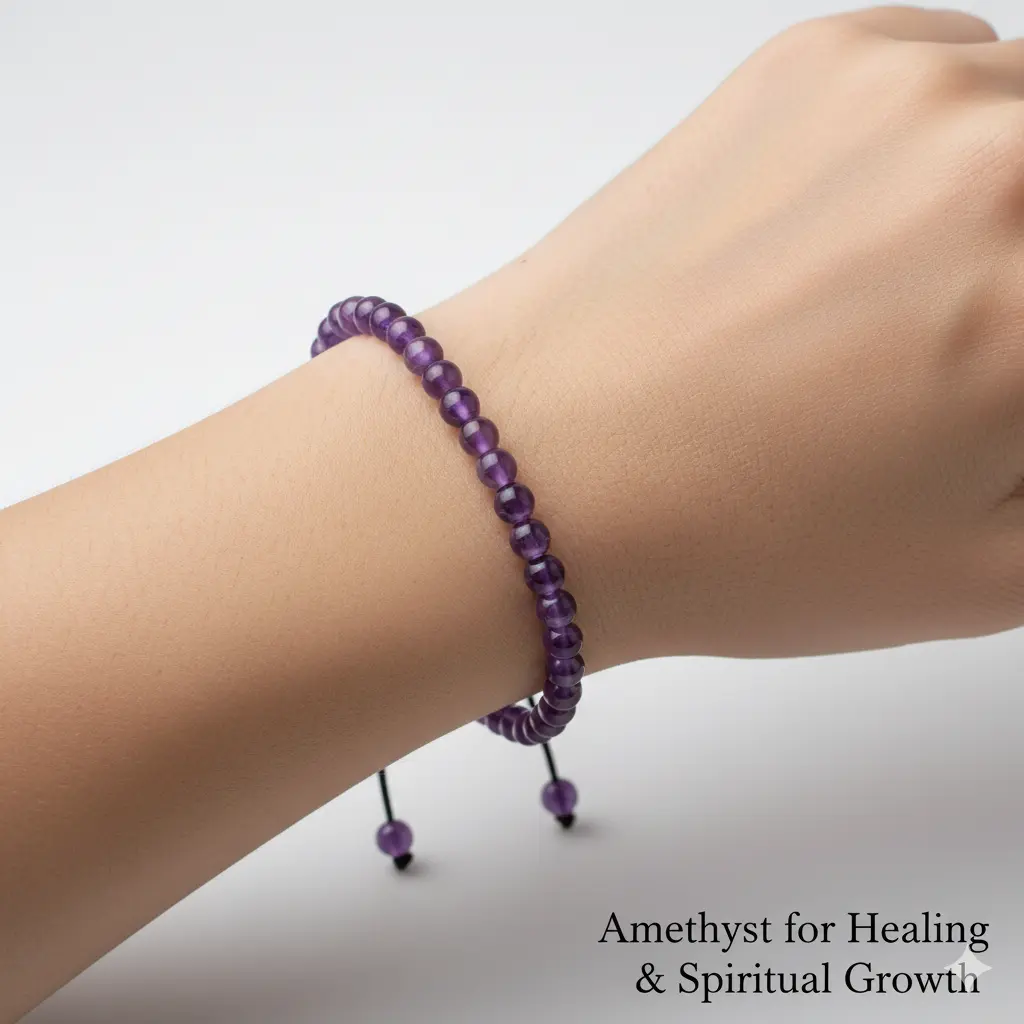 Amethyst Thread Bracelet for Healing & Spiritual Growth  by Raw Spiritual