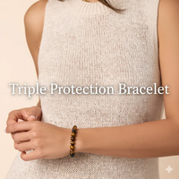 Tiger Eye, Black Onyx & Hematite Triple Protection Bracelet  by Raw Spiritual