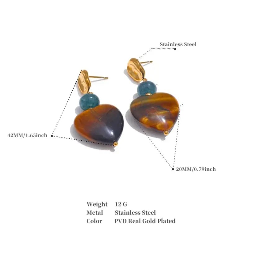 Tiger Eye & Agate Earrings for Courage & Abundance Yiwu Jinyou VIMI