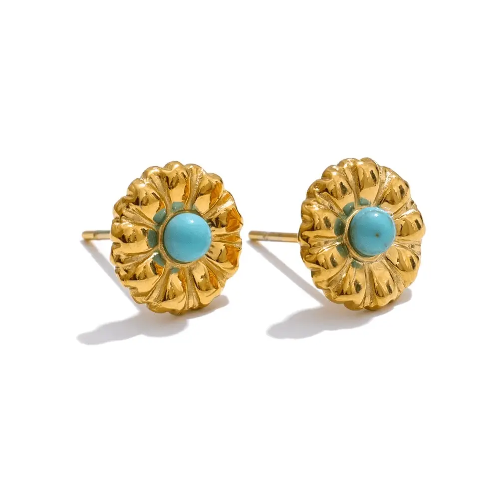 Turquoise  Earring & Necklace Set for Luck - Raw Spiritual