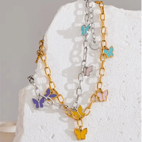 Butterfly Enamel Anklet - Raw Spiritual