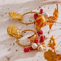 Agate & Shell Earrings for Prosperity - Raw Spiritual