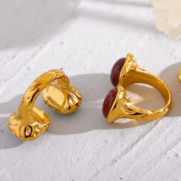 Red Agate (Hakik) Ring for Prosperity - Raw Spiritual