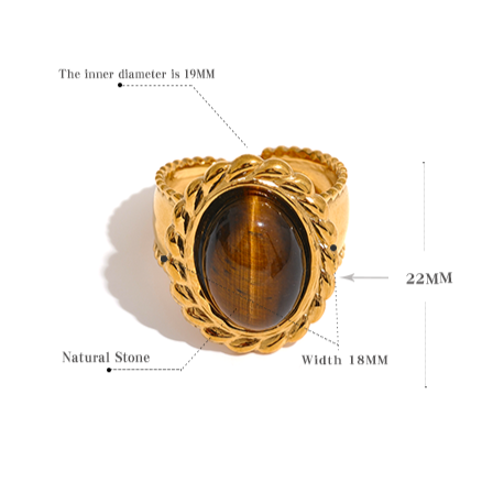 Tiger Eye Ring for Protection & Courage