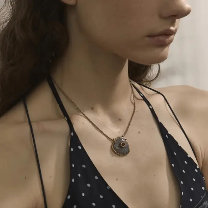 Labradorite & Agate Necklace Transformation & Luck - Raw Spiritual