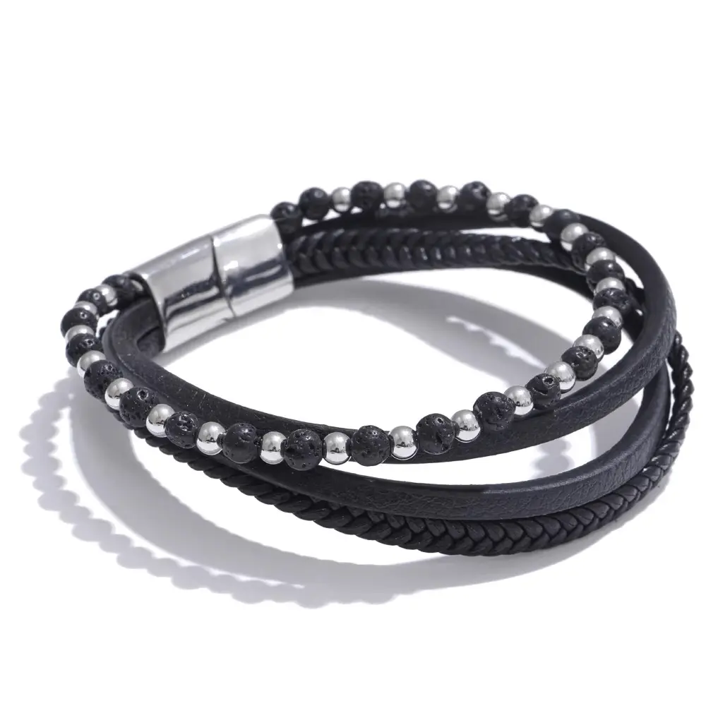 Lapis Lazuli, Tiger Eye, Lava Stone Bracelet - Raw Spiritual