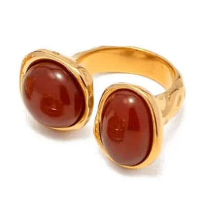 Red Agate (Hakik) Ring for Prosperity - Raw Spiritual