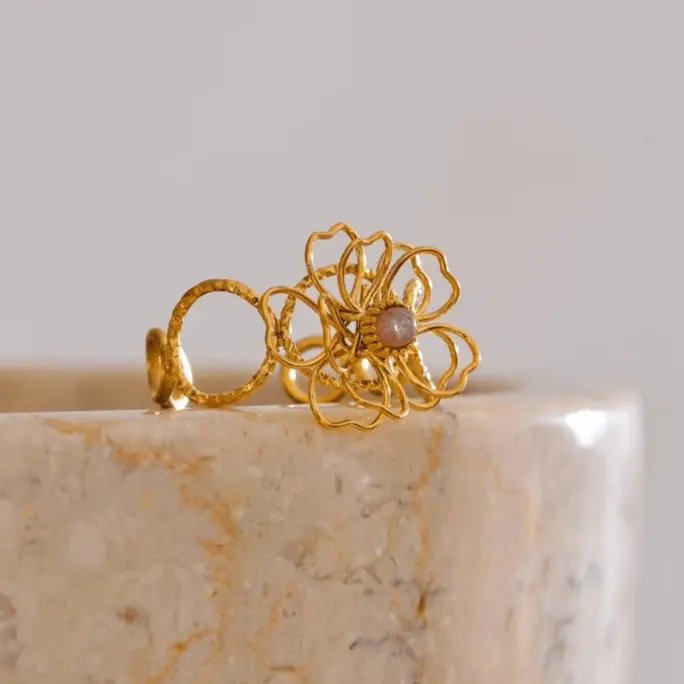 Pink Aventurine Ring for Abundance - Raw Spiritual