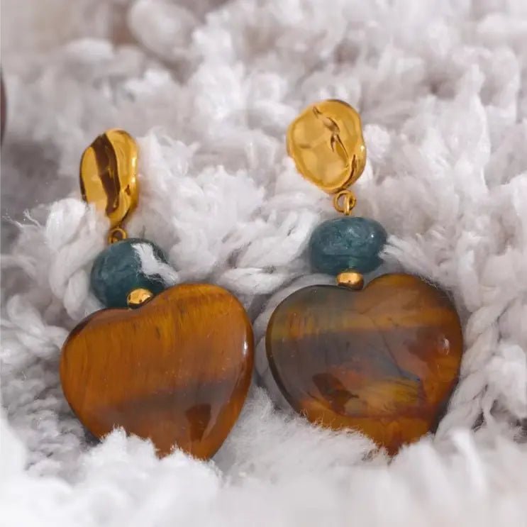 Tiger Eye & Agate Earrings for Courage & Abundance Yiwu Jinyou VIMI
