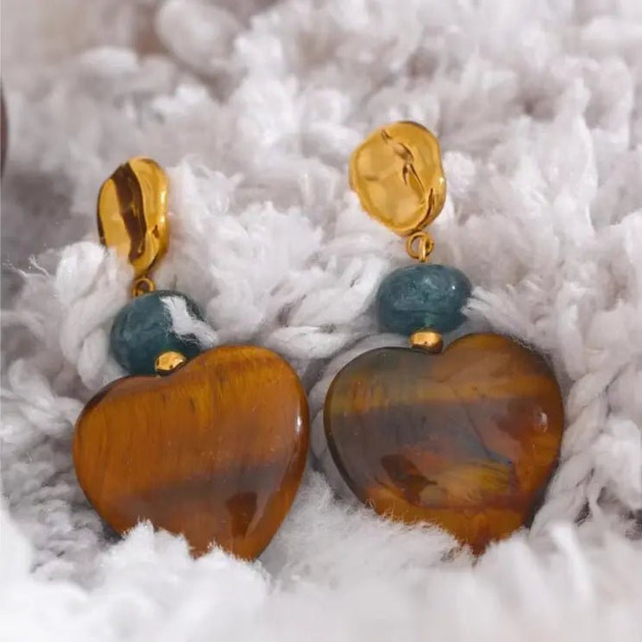 Tiger Eye & Agate Earrings for Courage & Abundance Yiwu Jinyou VIMI