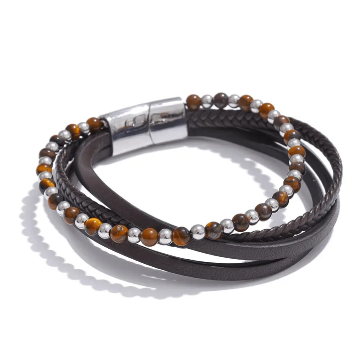 Lapis Lazuli, Tiger Eye, Lava Stone Bracelet - Raw Spiritual