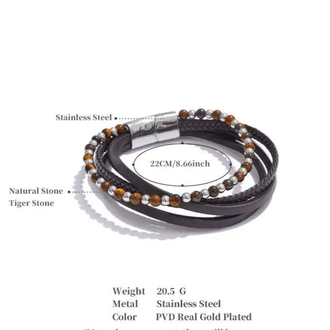 Lapis Lazuli, Tiger Eye, Lava Stone Bracelet - Raw Spiritual