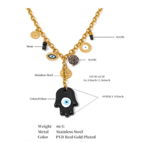 Hamza Hand & Evil Eye "Nazar" Necklace - Raw Spiritual
