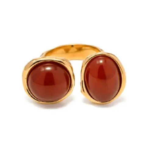 Red Agate (Hakik) Ring for Prosperity - Raw Spiritual