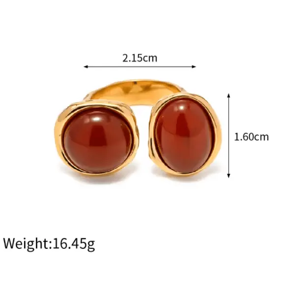 Red Agate (Hakik) Ring for Prosperity - Raw Spiritual