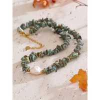 African Turquoise Chip Necklace for Luck - Raw Spiritual