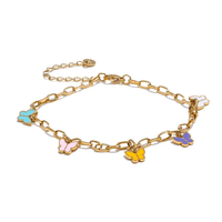 Butterfly Enamel Anklet - Raw Spiritual