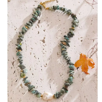 African Turquoise Chip Necklace for Luck - Raw Spiritual