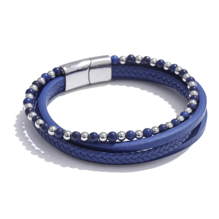 Lapis Lazuli, Tiger Eye, Lava Stone Bracelet - Raw Spiritual