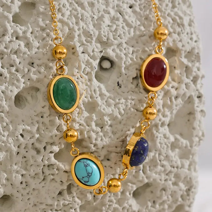 Turquoise, Jade, Agate & Lapis Lazuli Necklace Yiwu Jinyou VIMI