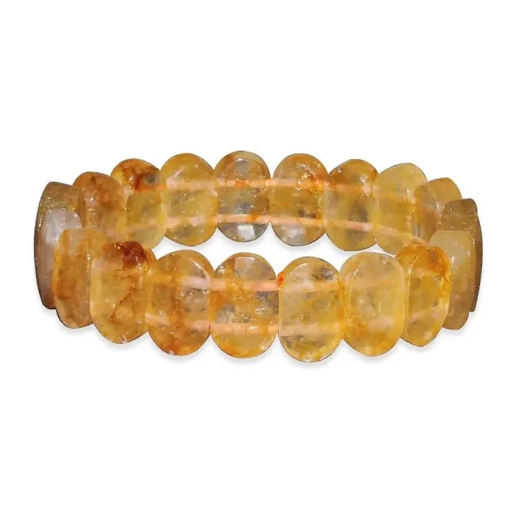 Citrine facetted oval band for wealth, positivity & manifestation