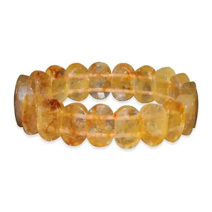 Citrine facetted oval band for wealth, positivity & manifestation