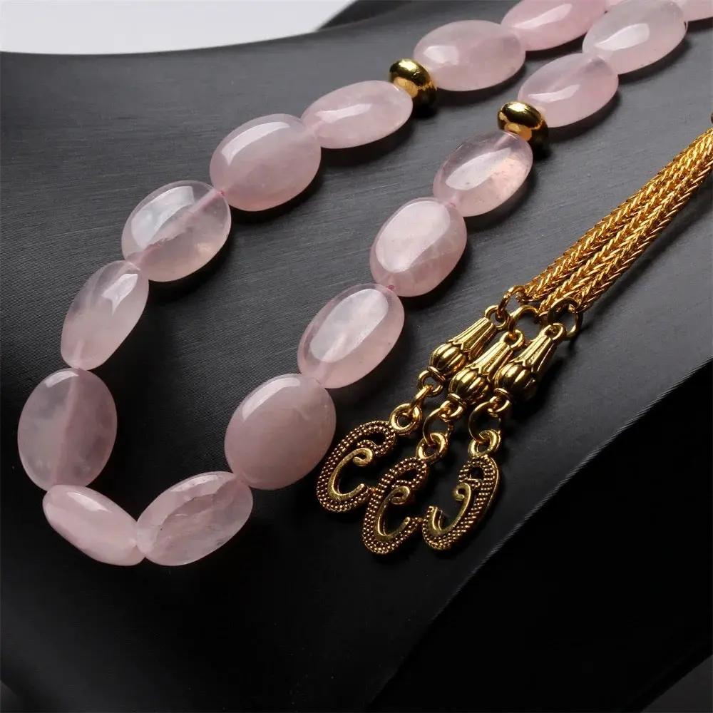 Rose Quartz Oval Stone Misbah  by Raw Spiritual