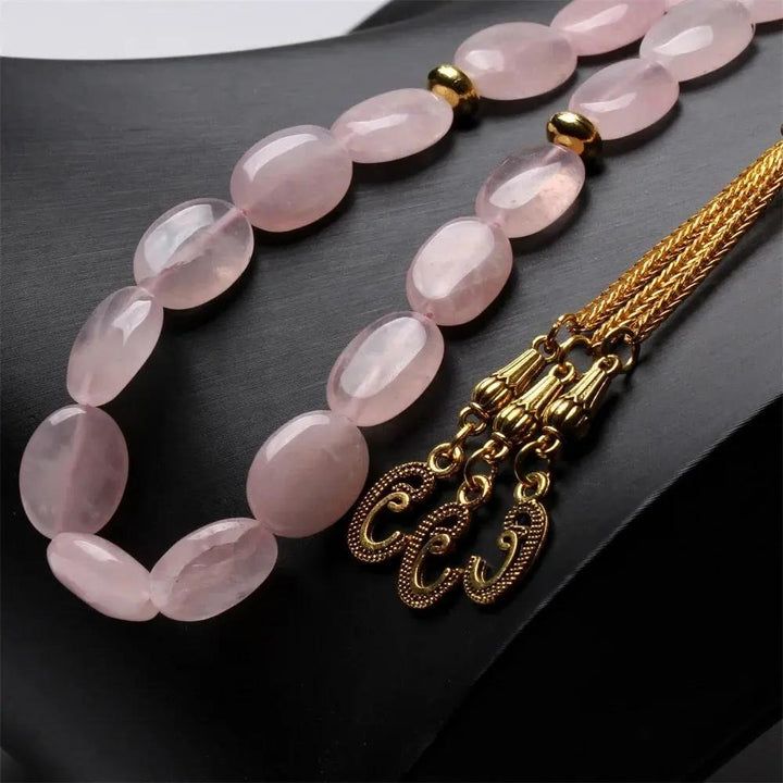Rose Quartz Oval Stone Misbah  by Raw Spiritual