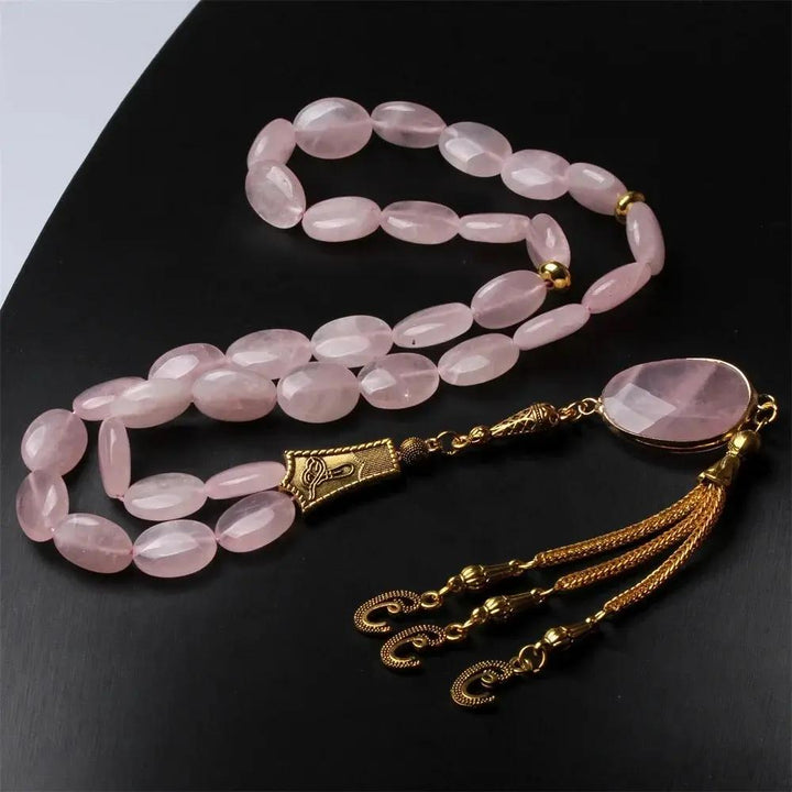 Rose Quartz Oval Stone Misbah  by Raw Spiritual