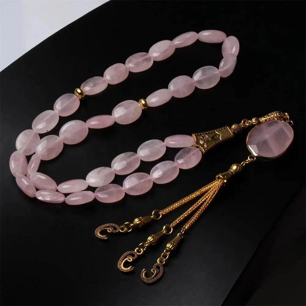 Rose Quartz Oval Stone Misbah  by Raw Spiritual