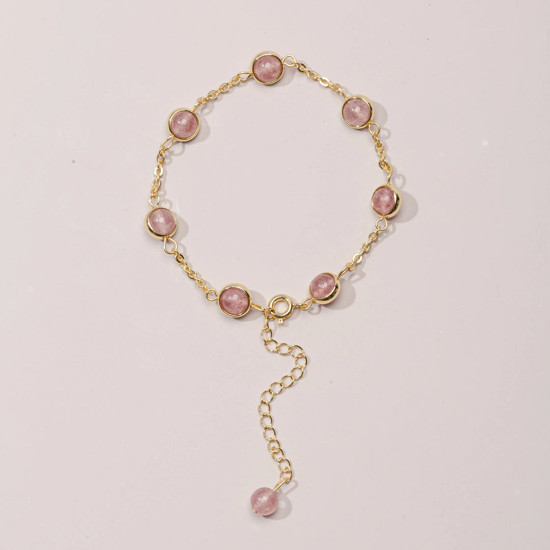 Strawberry Quartz Bracelet for Meditation & Wisdom  by Raw Spiritual