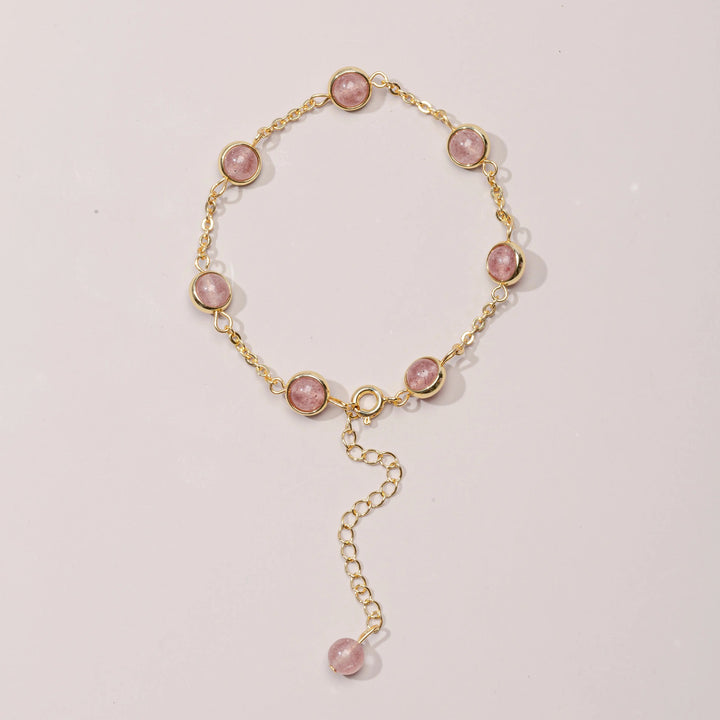 Strawberry Quartz Bracelet for Meditation & Wisdom  by Raw Spiritual