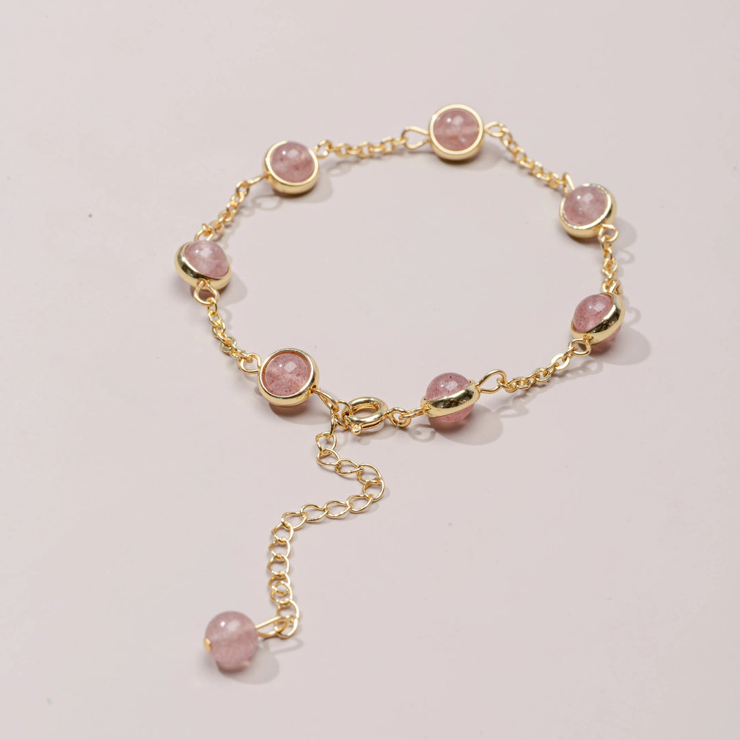 Strawberry Quartz Bracelet for Meditation & Wisdom  by Raw Spiritual