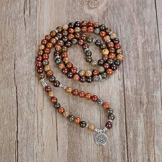 Picasso Jasper 108 Bead Rosary Necklace Bracelet for Creativity Yiwu Shanmei Jane