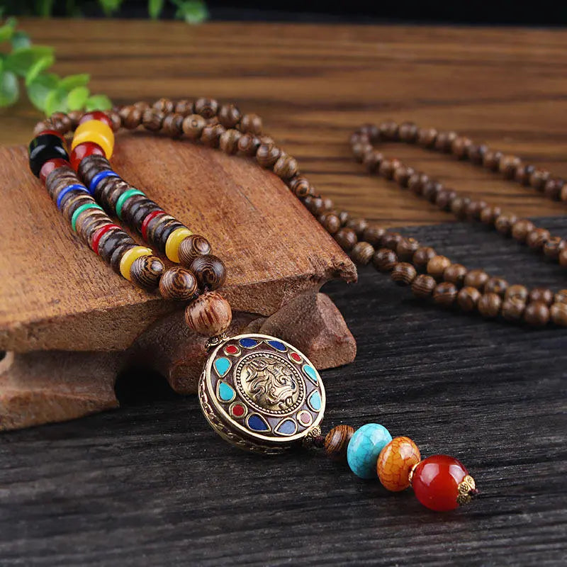 Vintage Wooden 108 Beads Rosary for Protection & Grounding Yiwu Shanmei Jane