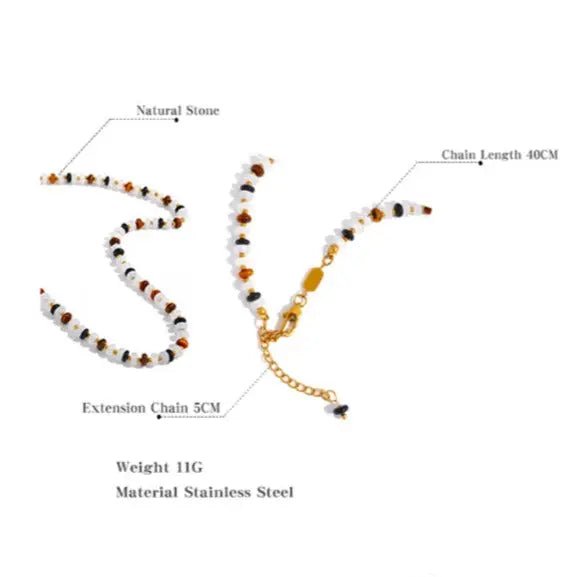 Agate (Hakik) & Tiger Eye Necklace for Prosperity & Abundance Yiwu Jinyou VIMI