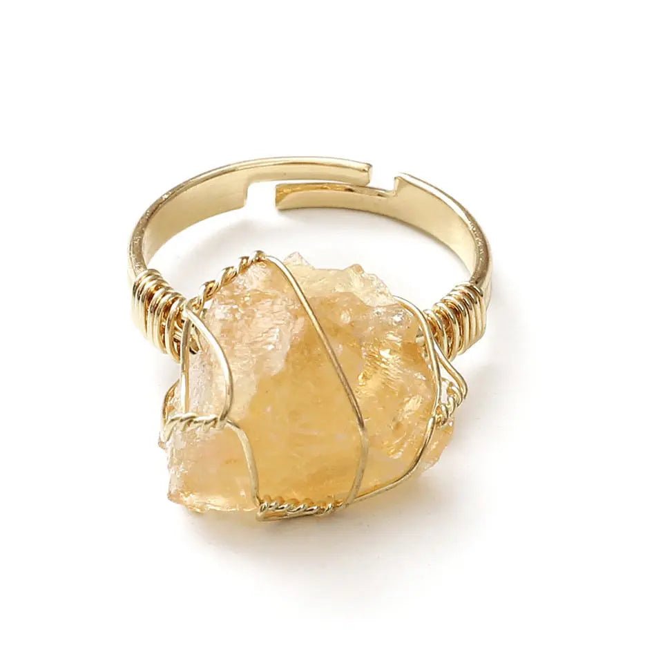 Citrine Ring Wire wrapped for Abundance & Cleansing Yiwu Shanmei Jane