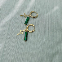 Malachite Earrings in 18K Stainless Steel  Change & Transformation Yiwu Shanmei Jane