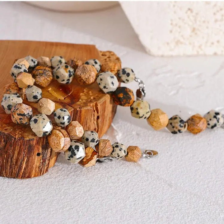 Picture Jasper & Dalmation Jasper Bracelet for Stability & Grounding Yiwu Shanmei Jane