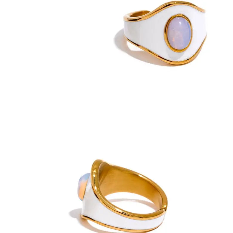 Gia Enamel Ring with Opal Stone Yiwu Jinyou VIMI