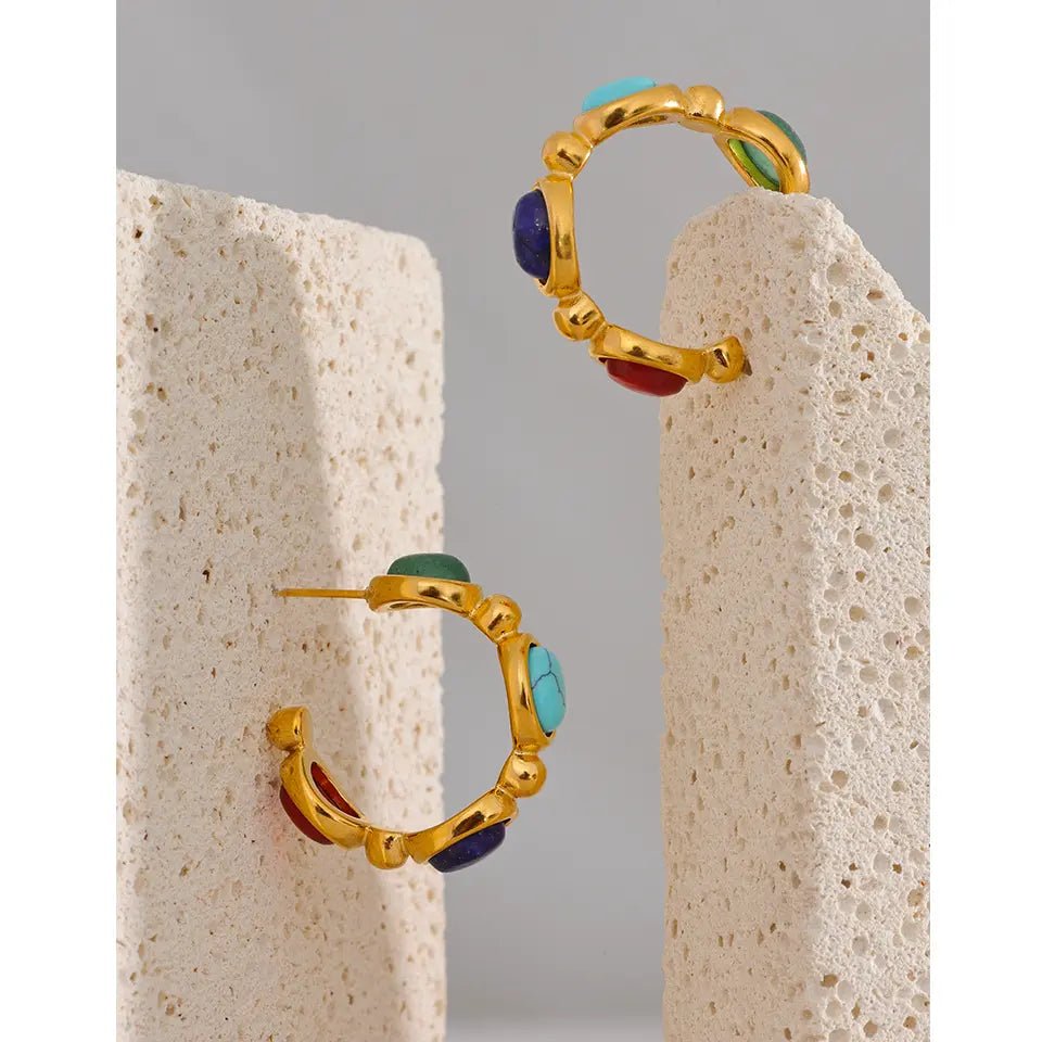 Turquoise, Jade, Agate & Lapis Lazuli Earrings Yiwu Landy Jewelry Summer WU