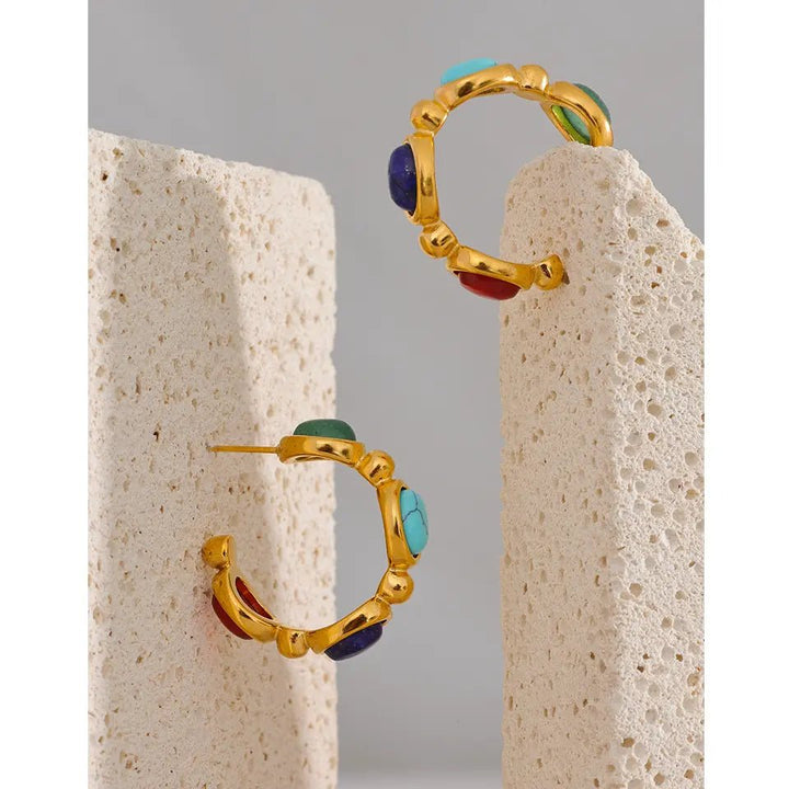 Turquoise, Jade, Agate & Lapis Lazuli Earrings Yiwu Landy Jewelry Summer WU