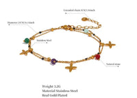 Amethyst, Aventurine, Aquamarine & Carnelian Bracelet Anklet Yiwu Jinyou VIMI