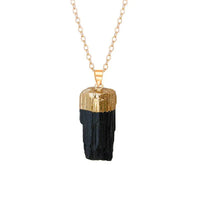 Raw Black Tourmaline Pendant in S925 Chain for Protection Yiwu Shanmei Jane