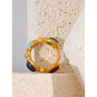 Turquoise, Jade, Agate & Lapis Lazuli Ring Yiwu Landy Jewelry Summer WU